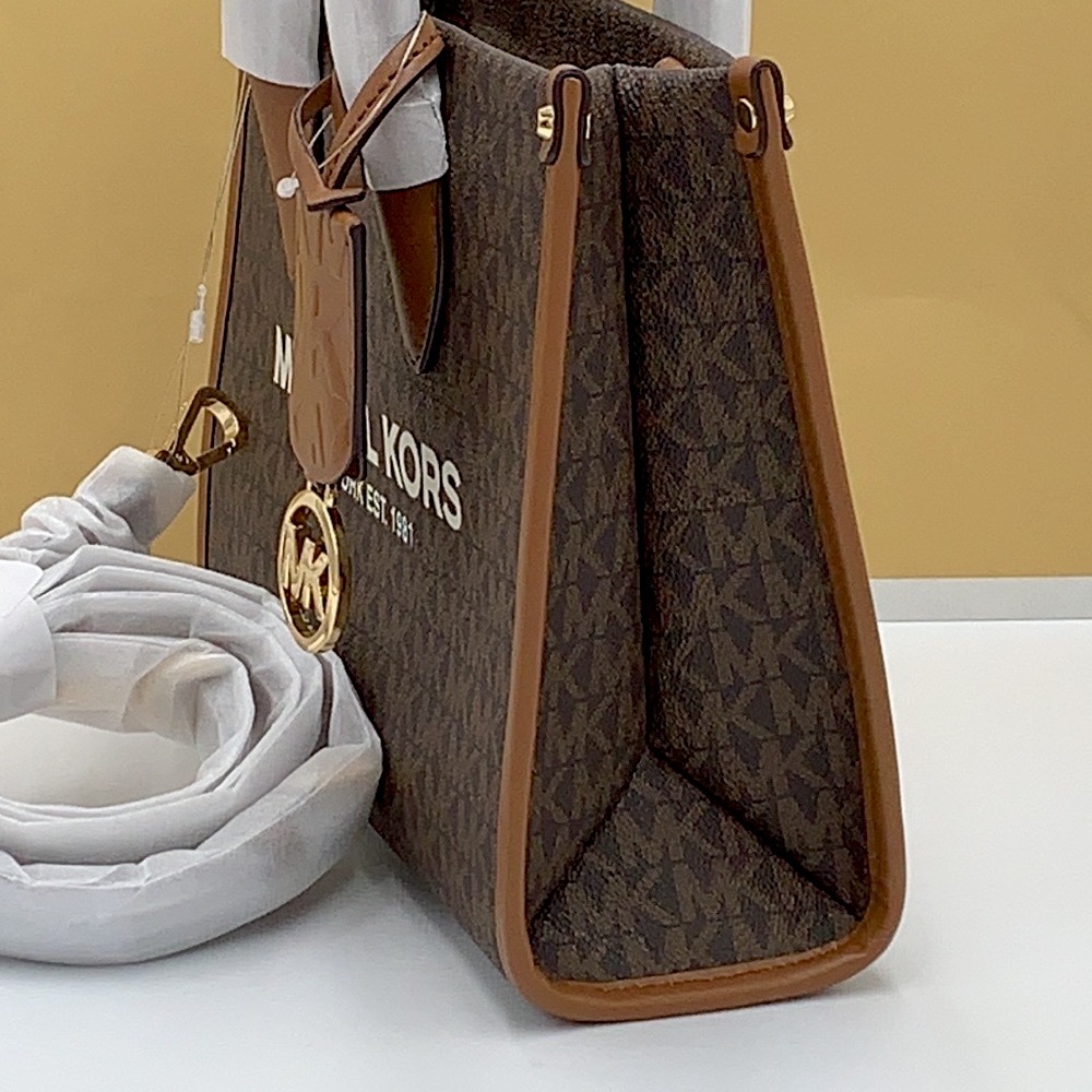 BEST PRICE 🔥Michael Kors Mirella Small Logo Crossbody Bag Brown signatur… - Picture 6 of 14